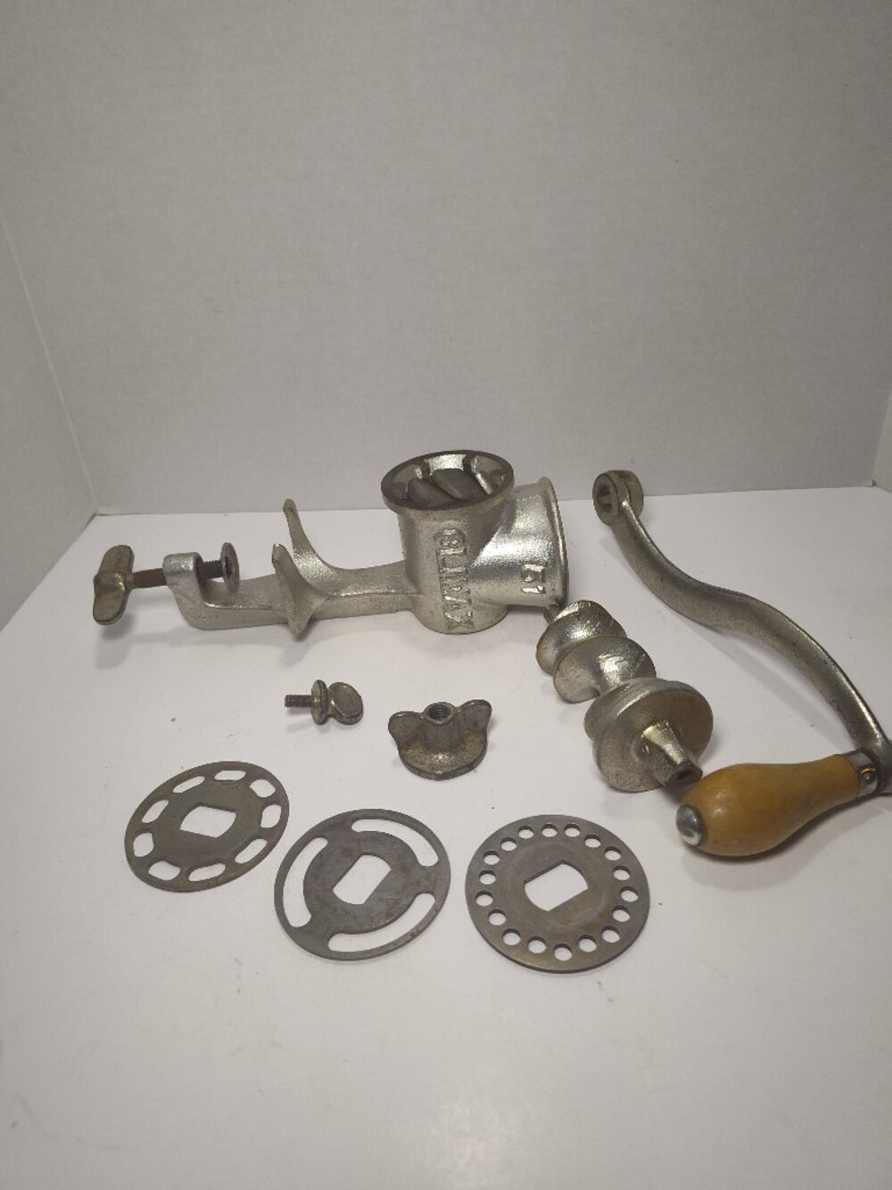 Vintage Climax No 51 Hand Crank Meat Grinder Food Chopper 3 Plates USA